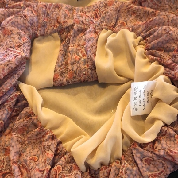 Kourt Fully Lined Soft Colors Full Gathered Peasant Sleeves Blouson Button Down - Picture 10 of 12